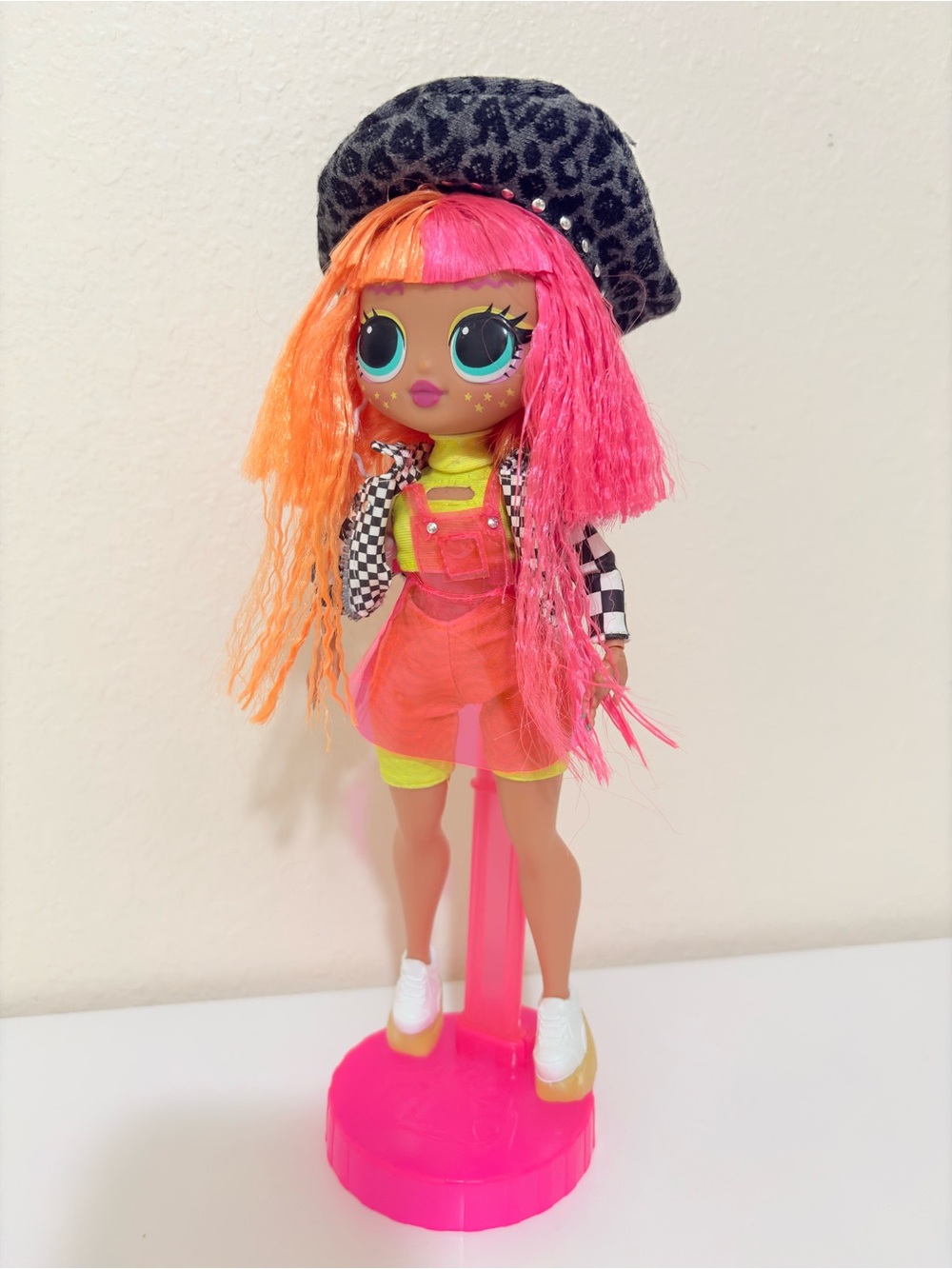 O.L. Surprise! O.M.G. Neonlicious Fashion Doll vibrant, retro-kawaii aesthetic.